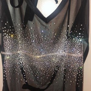 Mini sheer black dress